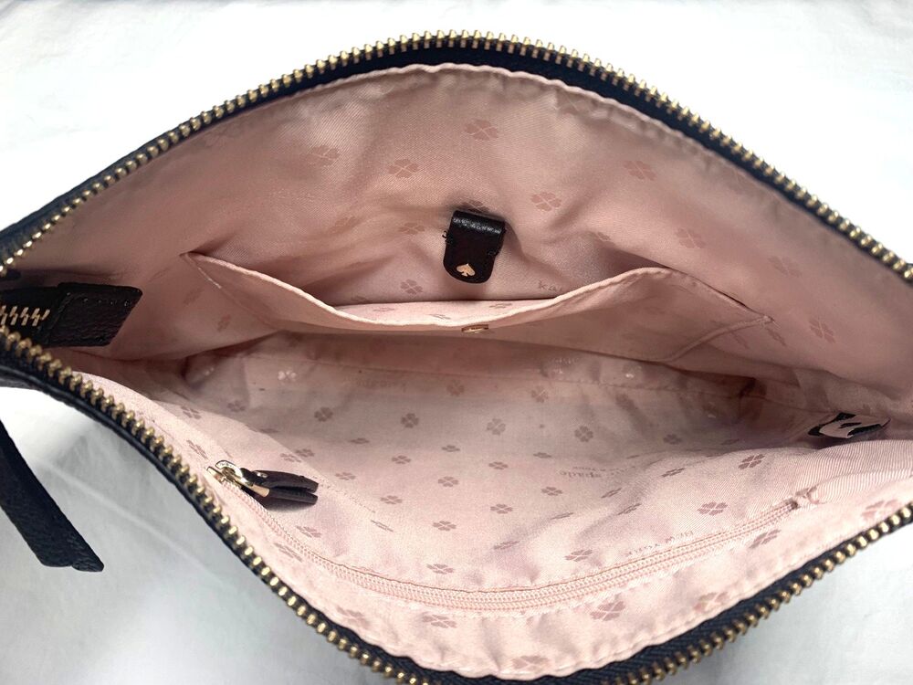Kate Spade Medium Zip Black Pebbled Crossbody -Shoulder Bag EUC Clean - Picture 10 of 13